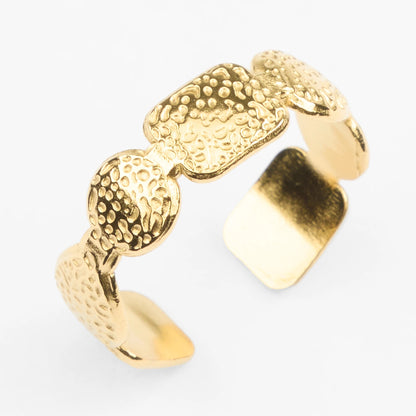 Skopelos vandfast guld fingerring justerbar