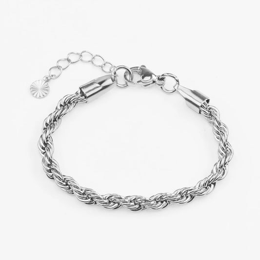 Skoini rebskæde vandfast sølv armbånd 5mm