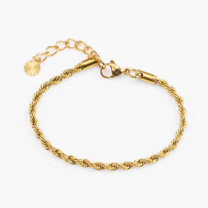 Skoini vandfast reb guldkæde armbånd