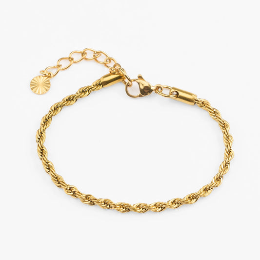 Skoini vandfast reb guldkæde armbånd