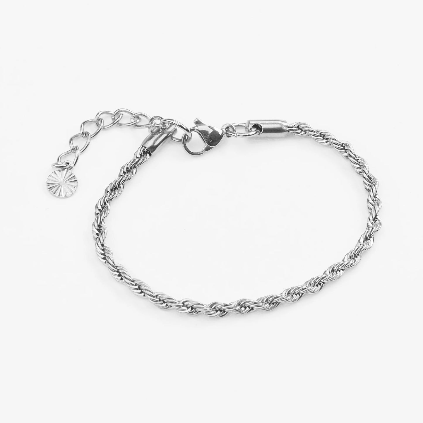 Skoini vandfast reb sølv kæde armbånd