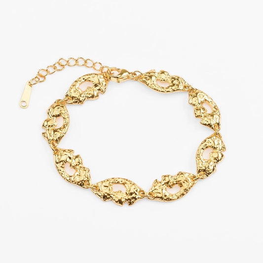 Streidia vandfast guld armbånd store organiske natur led