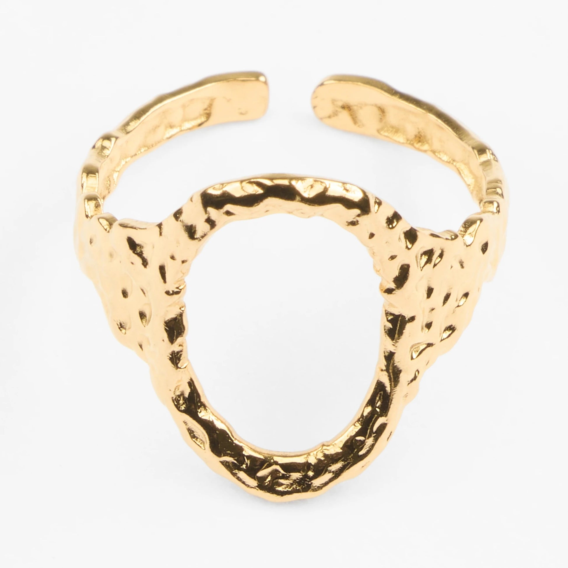 Symposio vandfast guldring justerbar oval signet