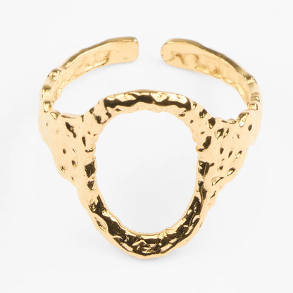 Symposio vandfast guldring justerbar oval signet