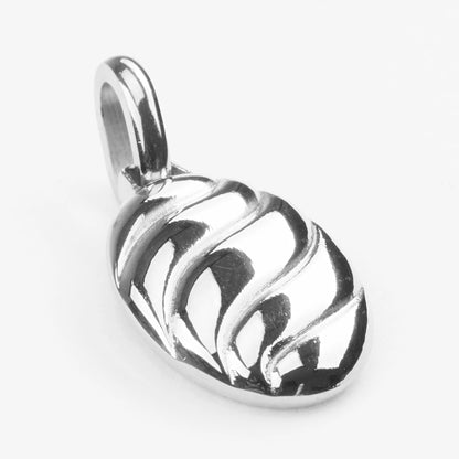 Thetis sølv vedhæng oval croissant overflade