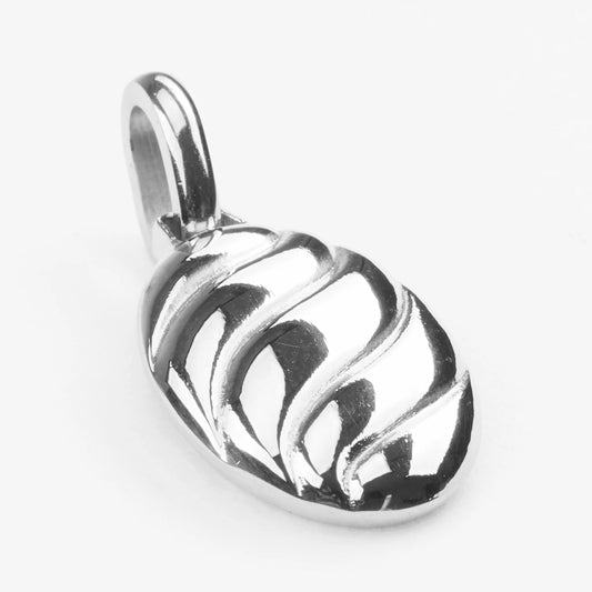 Thetis sølv vedhæng oval croissant overflade