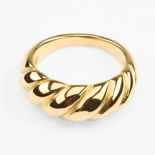 Thetis vandfast guld fingerring croissant design