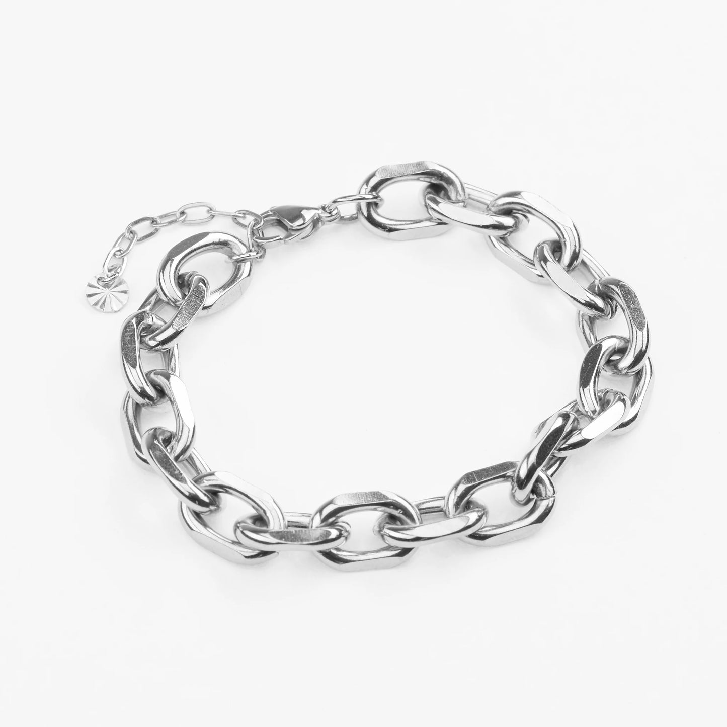 Tyk ankerkæde armbånd vandfast sølv zeus 9mm