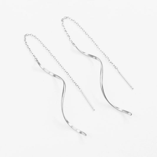 Delia vandfaste sølvøreringe i snoet kæde design