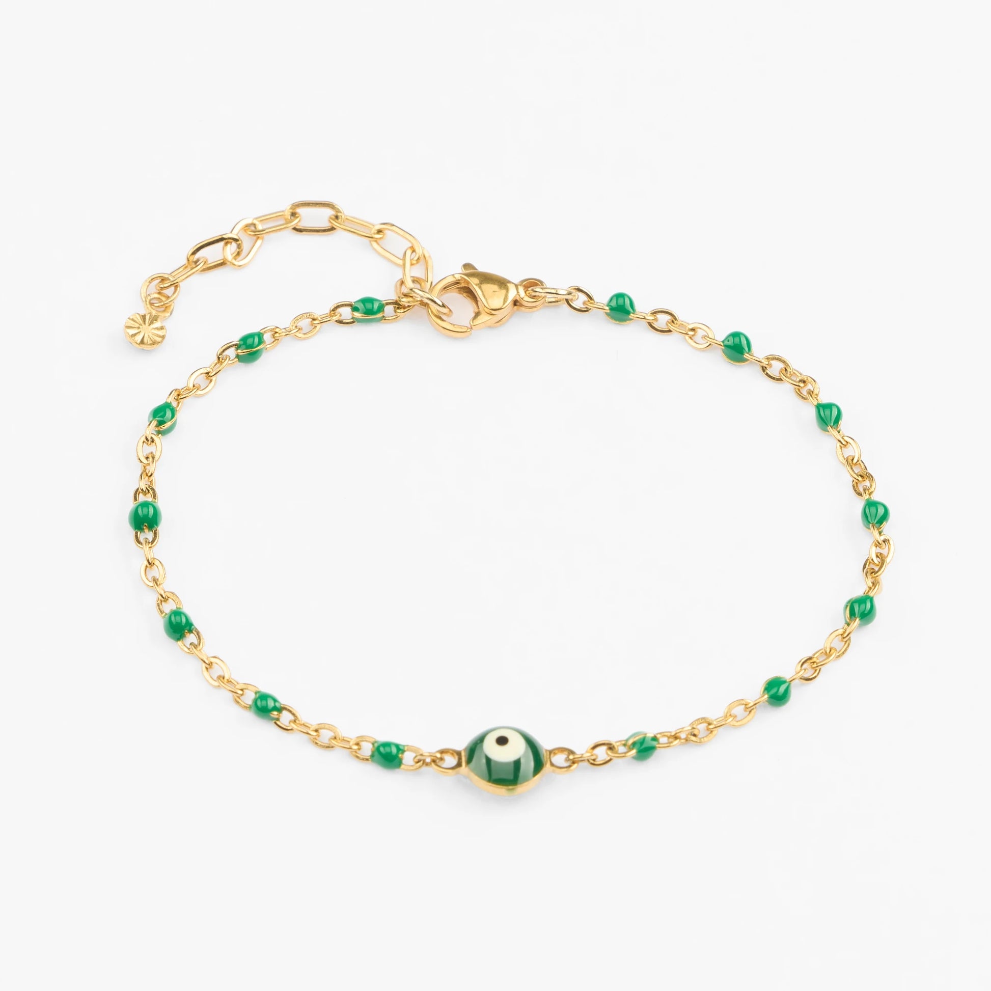 Elpizo vandfast perlekæde guld armbånd grøn