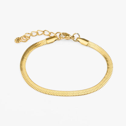 Vandfast slangekæde sildeben 3mm guld medusa