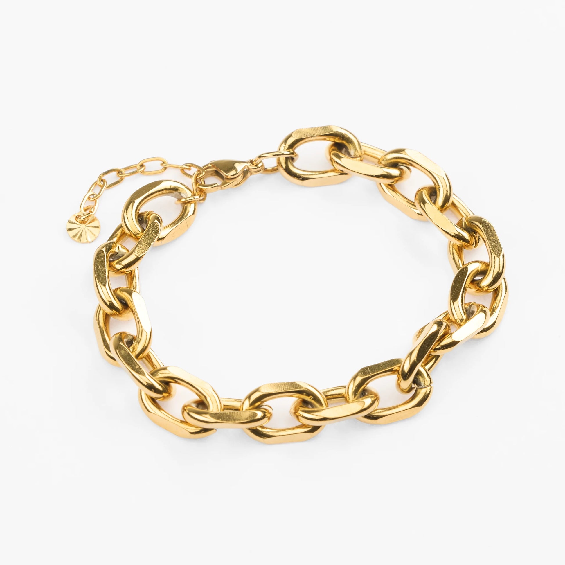 Vandfast tyk ankerkæde guld armbånd 9mm zeus