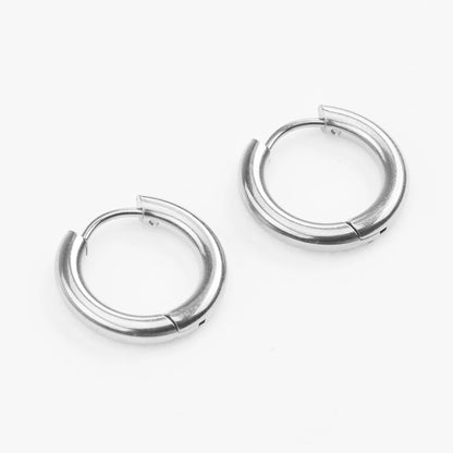 Vasikos 18mm basic runde sølv vandfaste hoops creoler