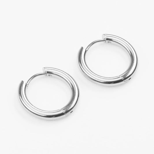 Vasikos 20mm runde basic sølv hoops creoler
