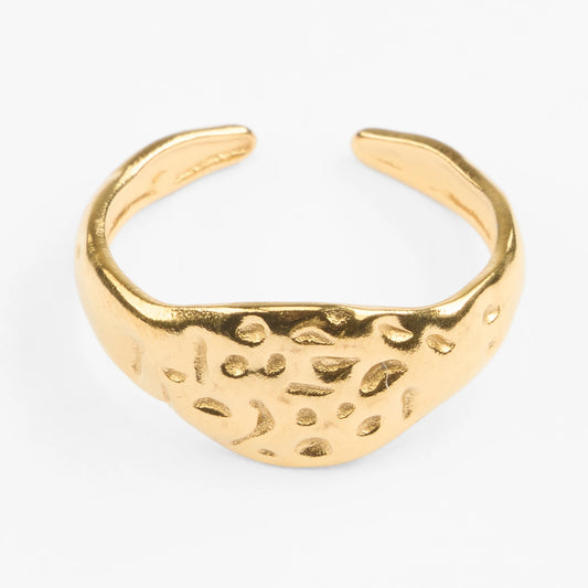 Zakynthos vandfast guldring justerbar