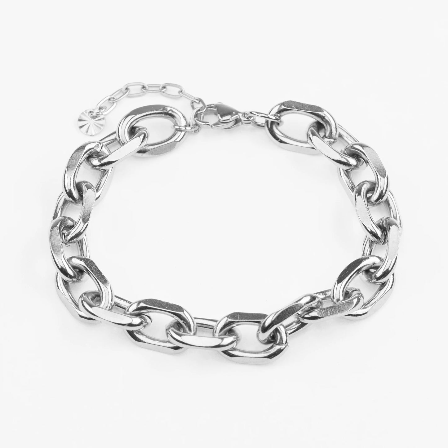 Zeus vandfast tyk ankerkæde sølv armbånd justerbart